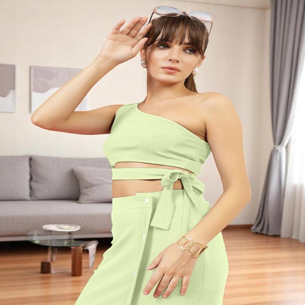 One Shoulder Fitted Crop Top