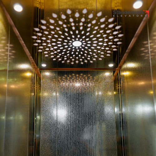 Home Lift with Golden Cabin