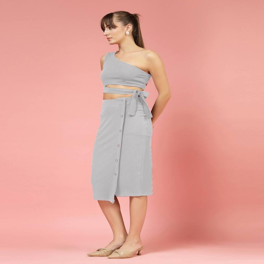Crop Top with Skirt Set
