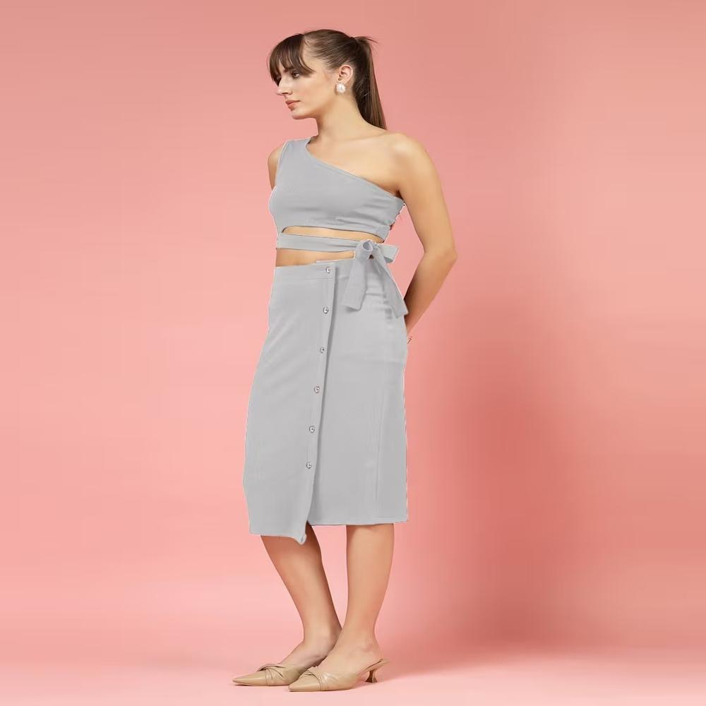 Crop Top with Skirt Set