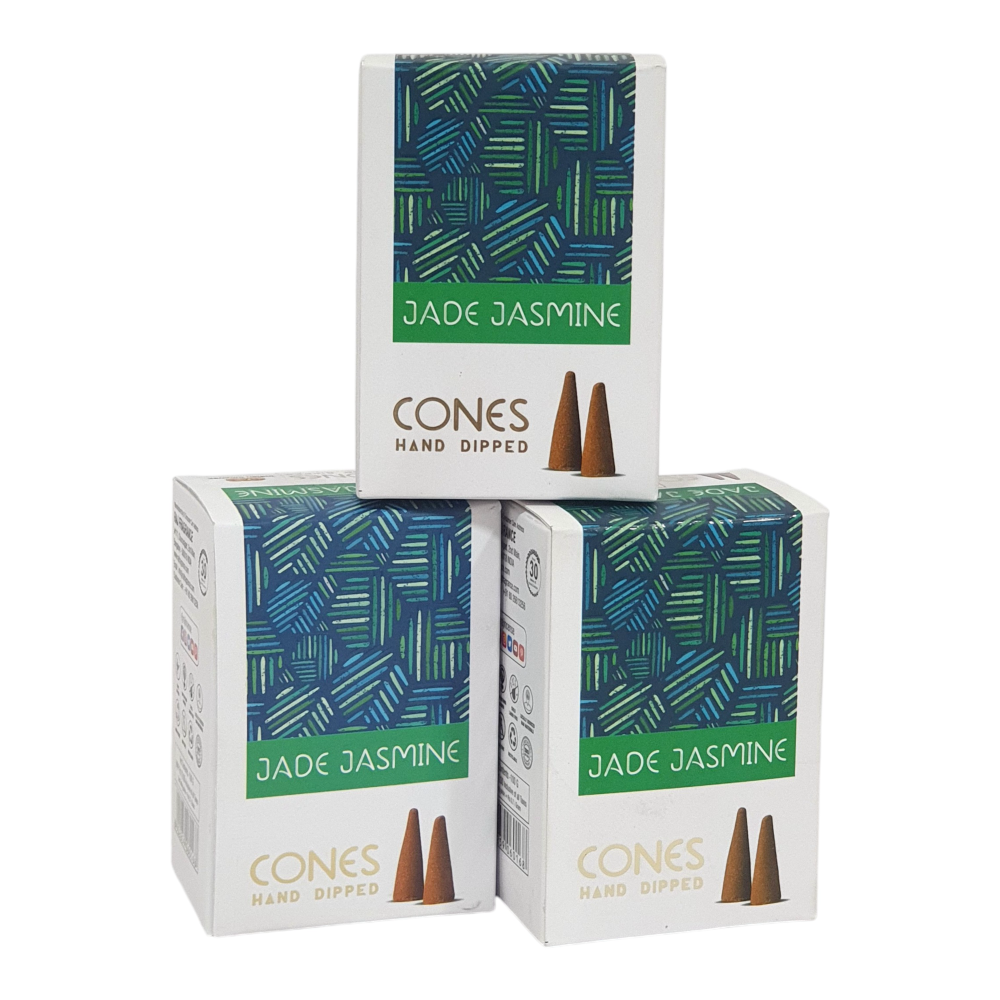 Jade Jasmine Cones, Hand Dipped Incense Cones