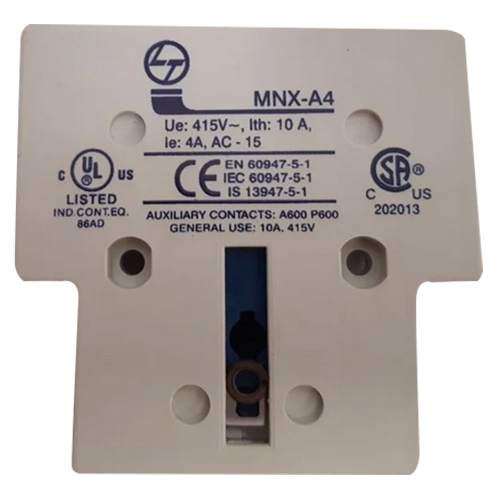 L And T Mnx-A4 Auxiliary Contact Block - Color: Off White