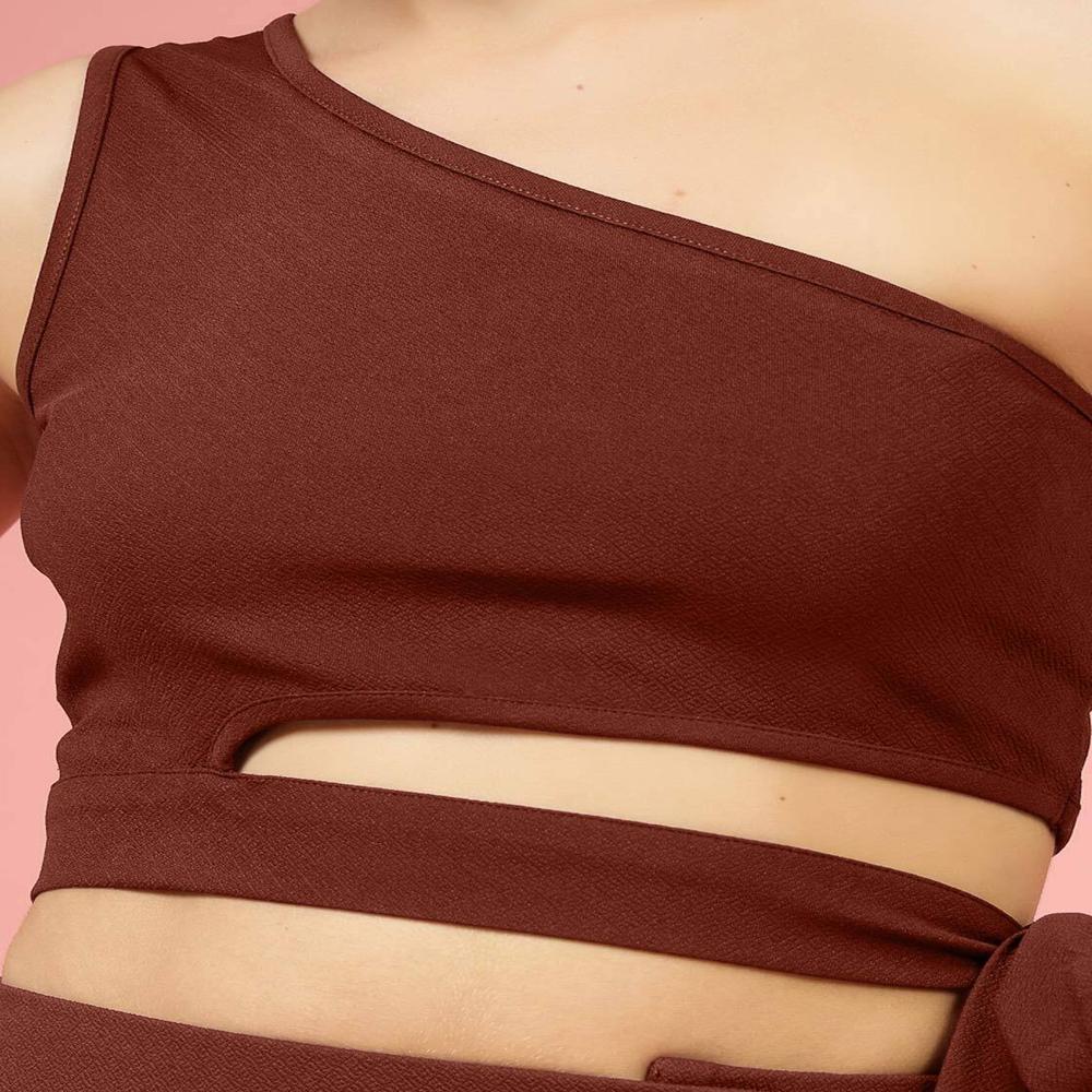 One Shoulder Crop Top , Sleeveless