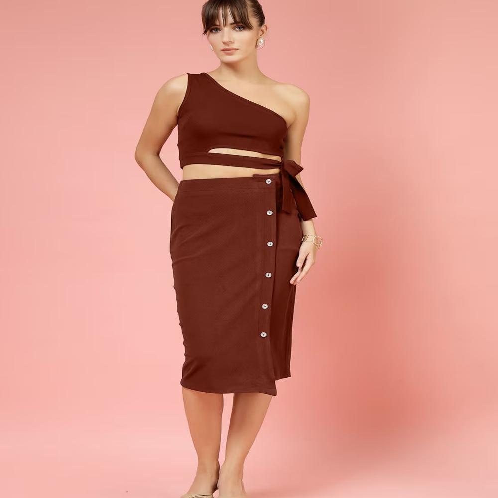 One Shoulder Crop Top , Sleeveless