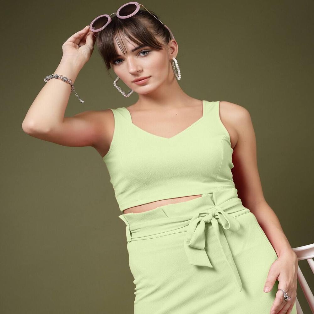 Crop Top with Skirt Set