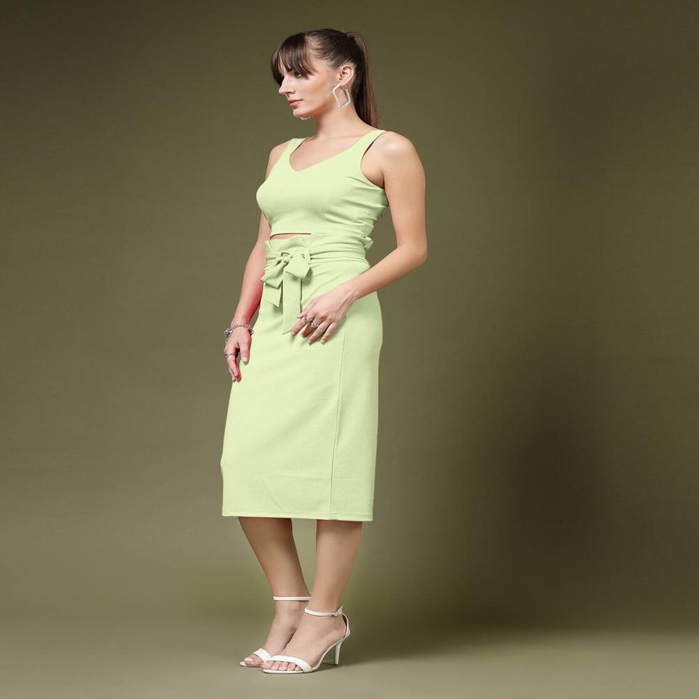 Crop Top with Skirt Set