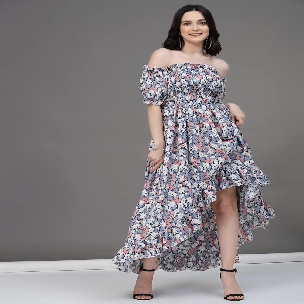 Off Shoulder Dress - Color: Grey