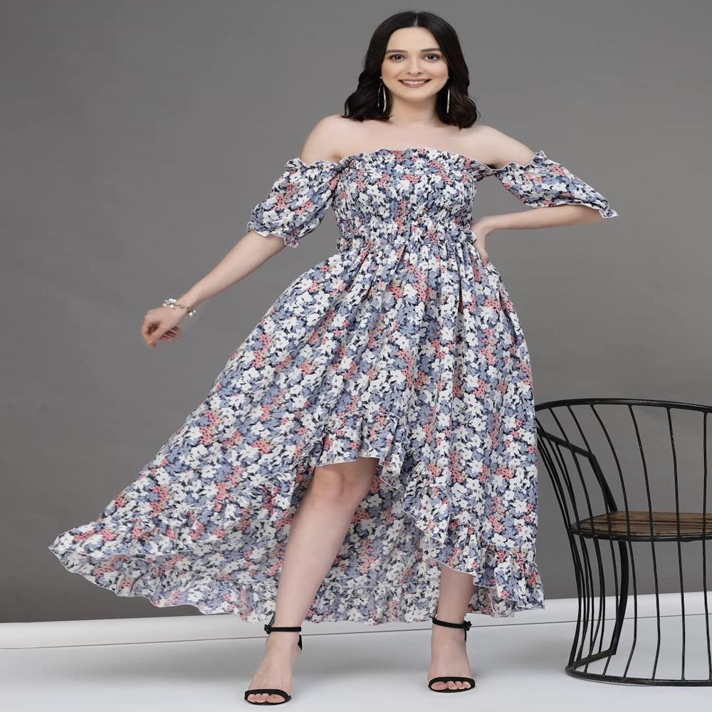 Off Shoulder Dress - Color: Grey