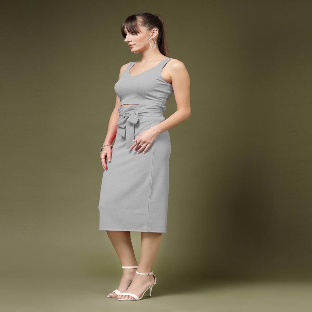 Crop Top with Skirt Set