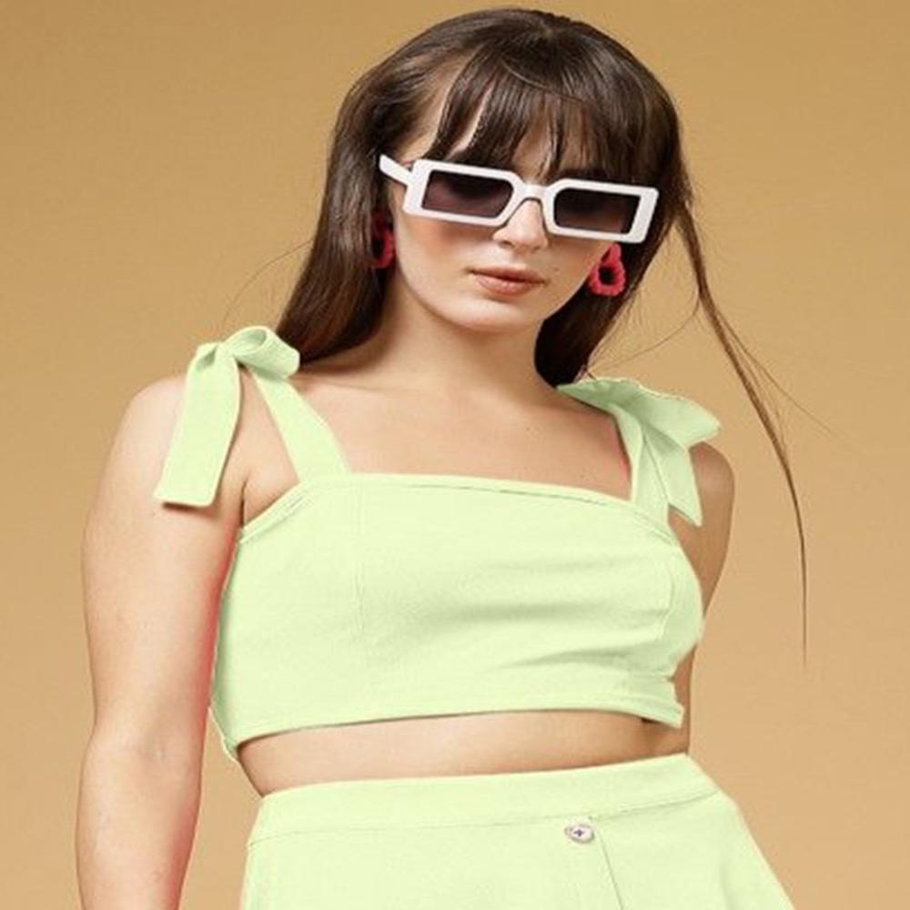 Square Neck Sleeveless Crop Top