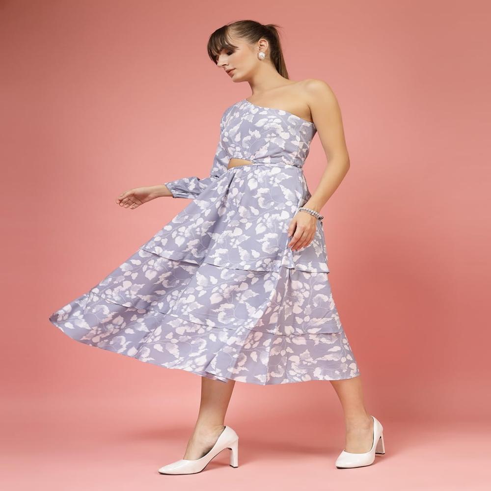 One Shoulder Midi Dress