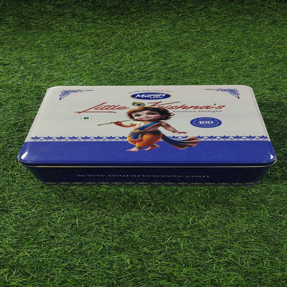 Janmashtami Tin Container - Color: Multicolor