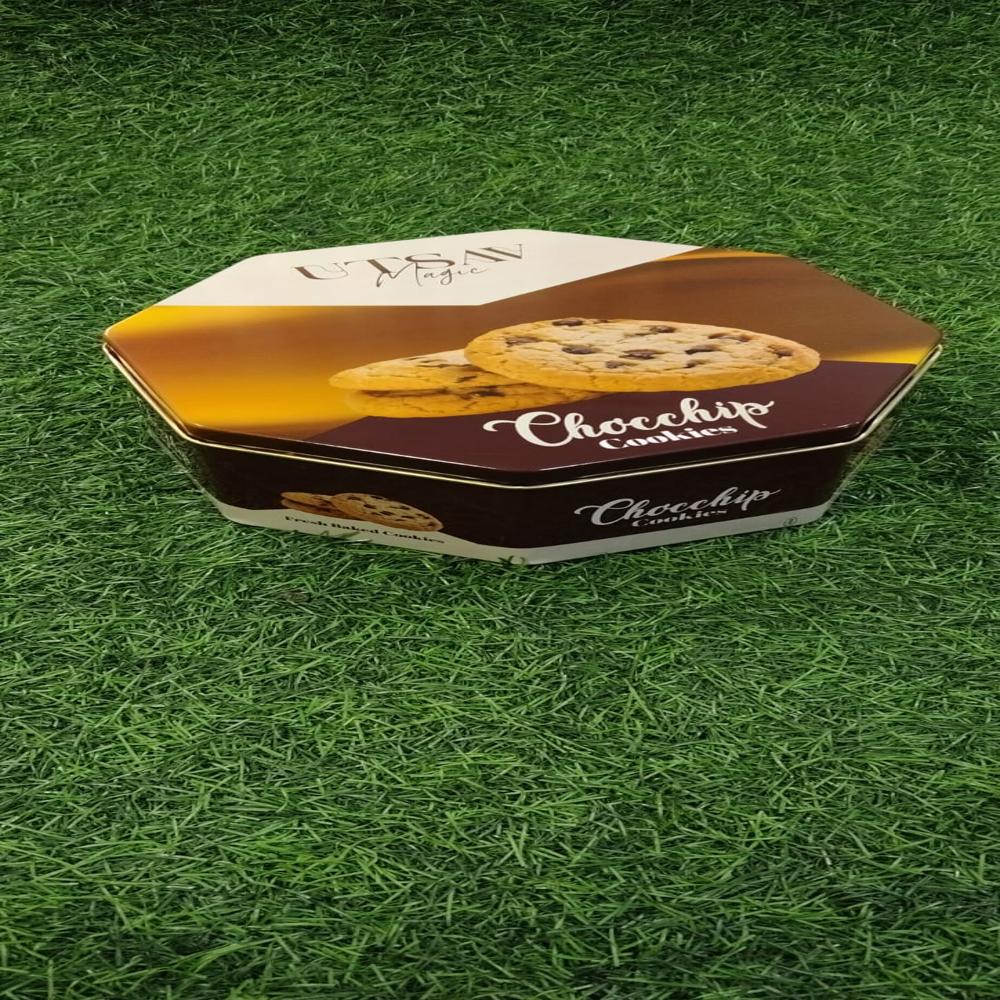 Octagon shape tin container