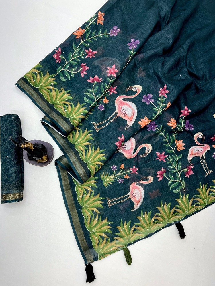 Original Liner Saree - Bust Size: 44 Inch (In)
