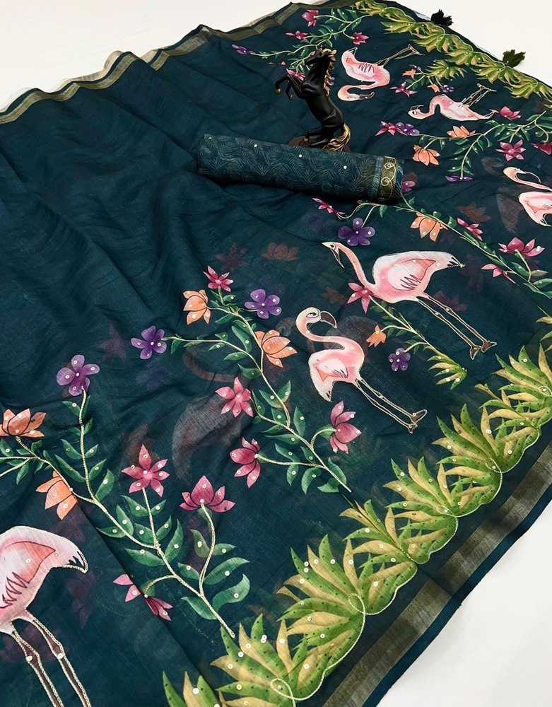 Original Liner Saree - Bust Size: 44 Inch (In)