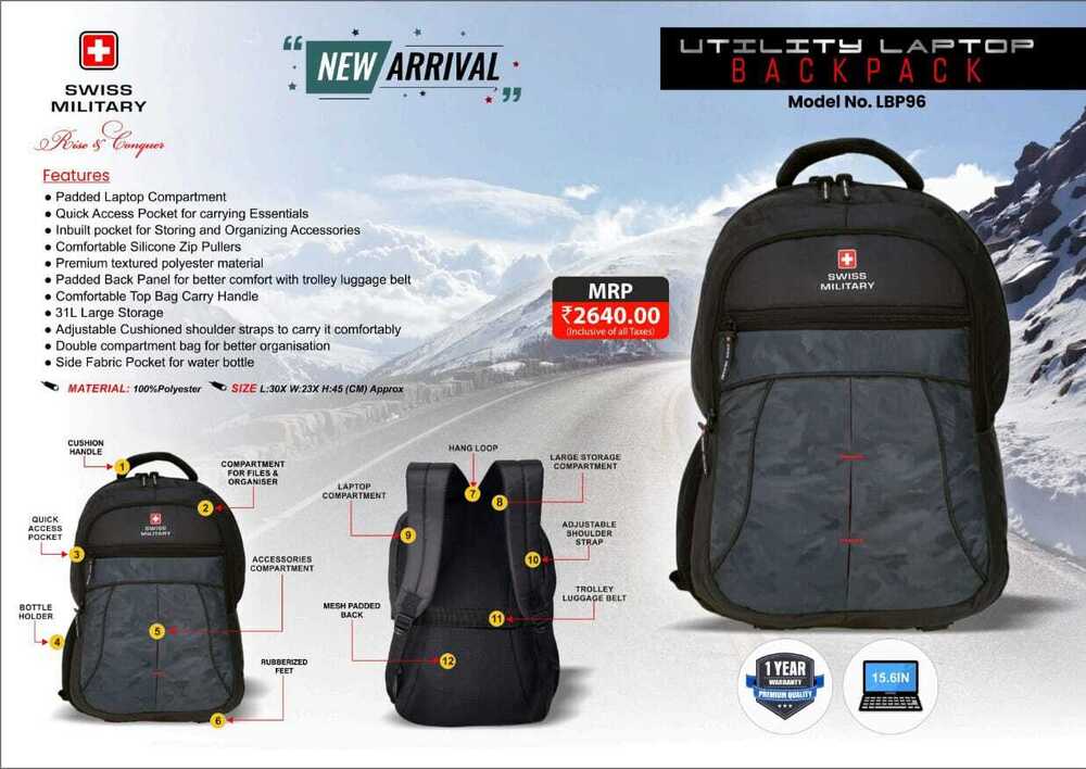 Swiss Military Utility Laptop Backpack