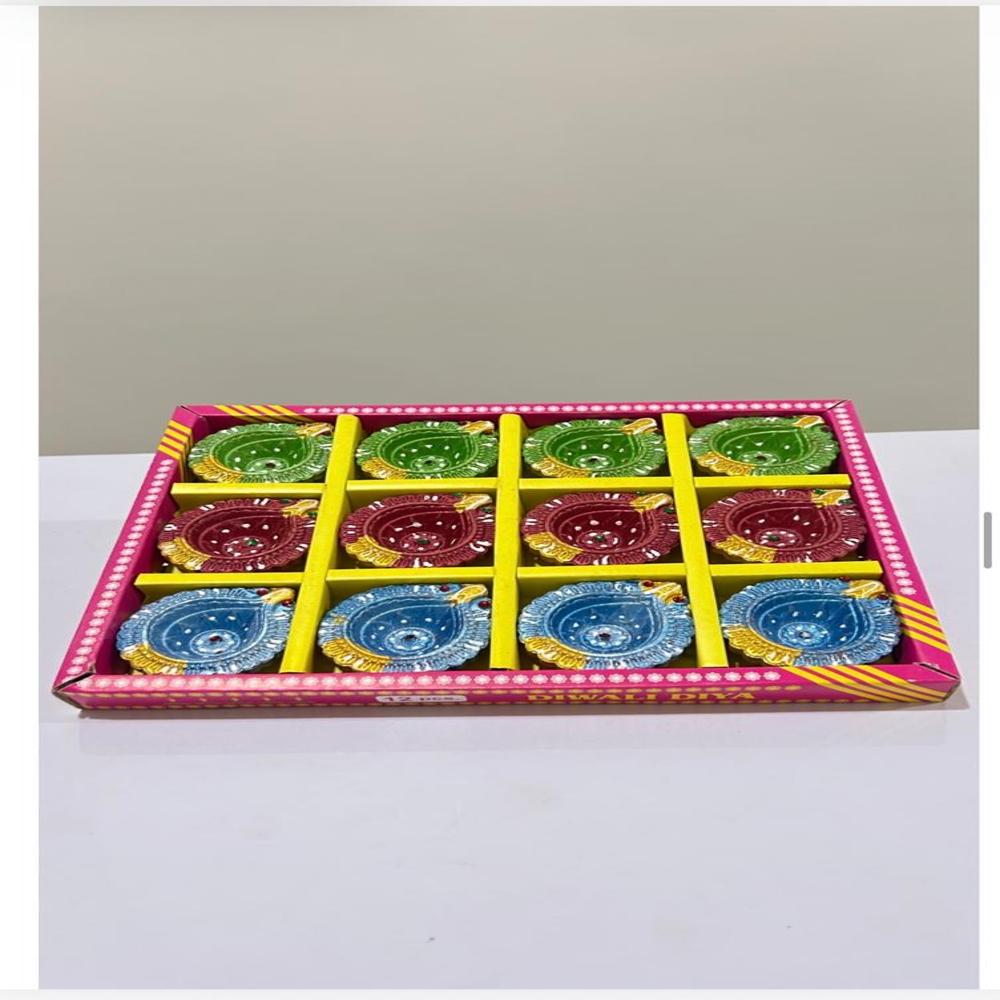 Decorative clay diya