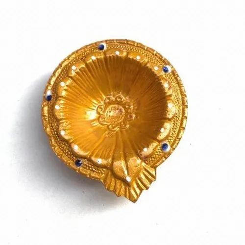 Decorative clay diya