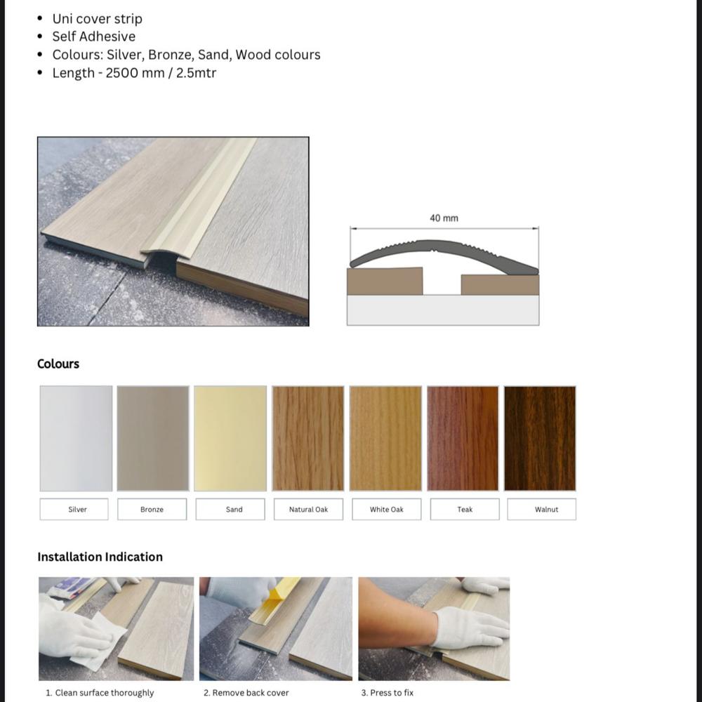 Imported Aluminium Transition profiles By Re Imagine Creative Decor 