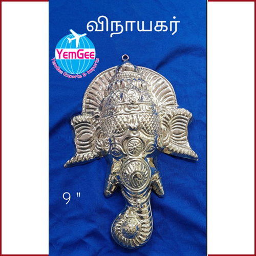 Brass Ganesha Face - Color: Silver