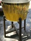 Brass & Iron Dustbin - Finishing: Smooth