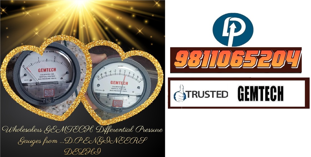 Across Popular Cities Bangalore GEMTECH Differential Pressure Gauge Wholesaler - D.P.ENGINEERS