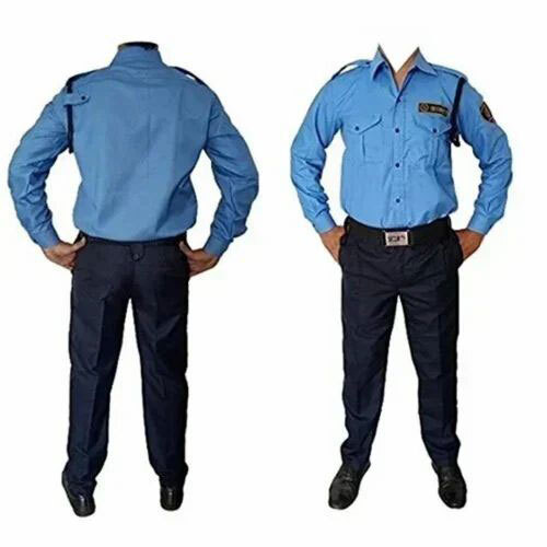 Blue Cotton Security Guard Uniform Set