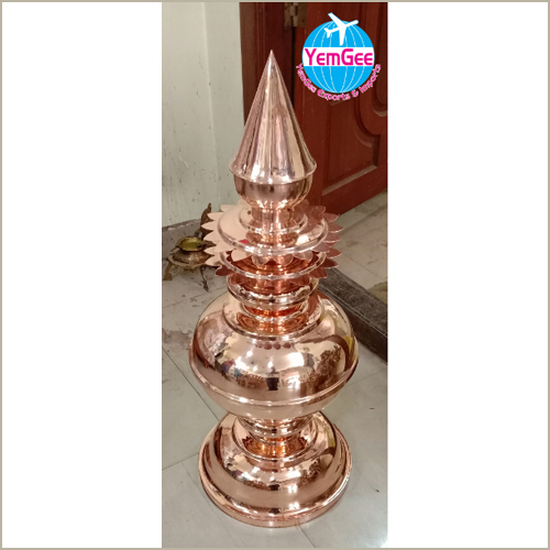 Brass Temple Kalash - Color: Golden
