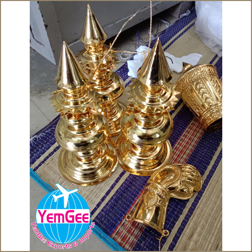 Brass Temple Kalash - Color: Golden