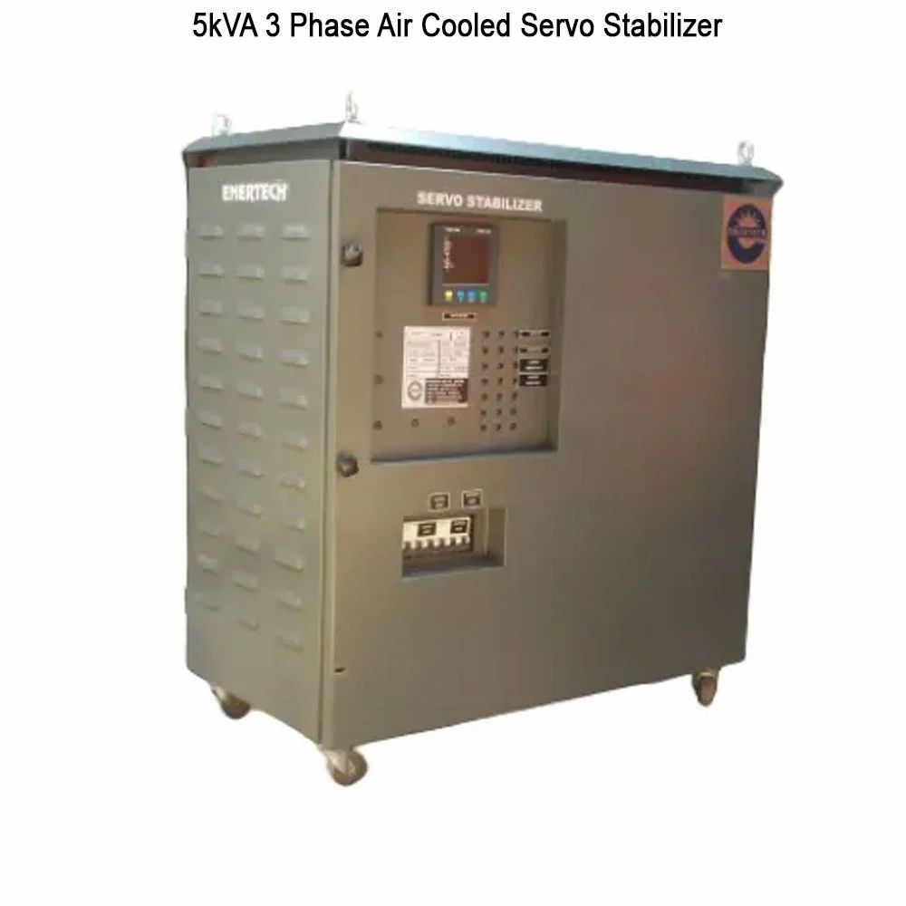 Enertech 5kVA 3 Phase Air Cooled Servo Stabilizer, 360v - 470v