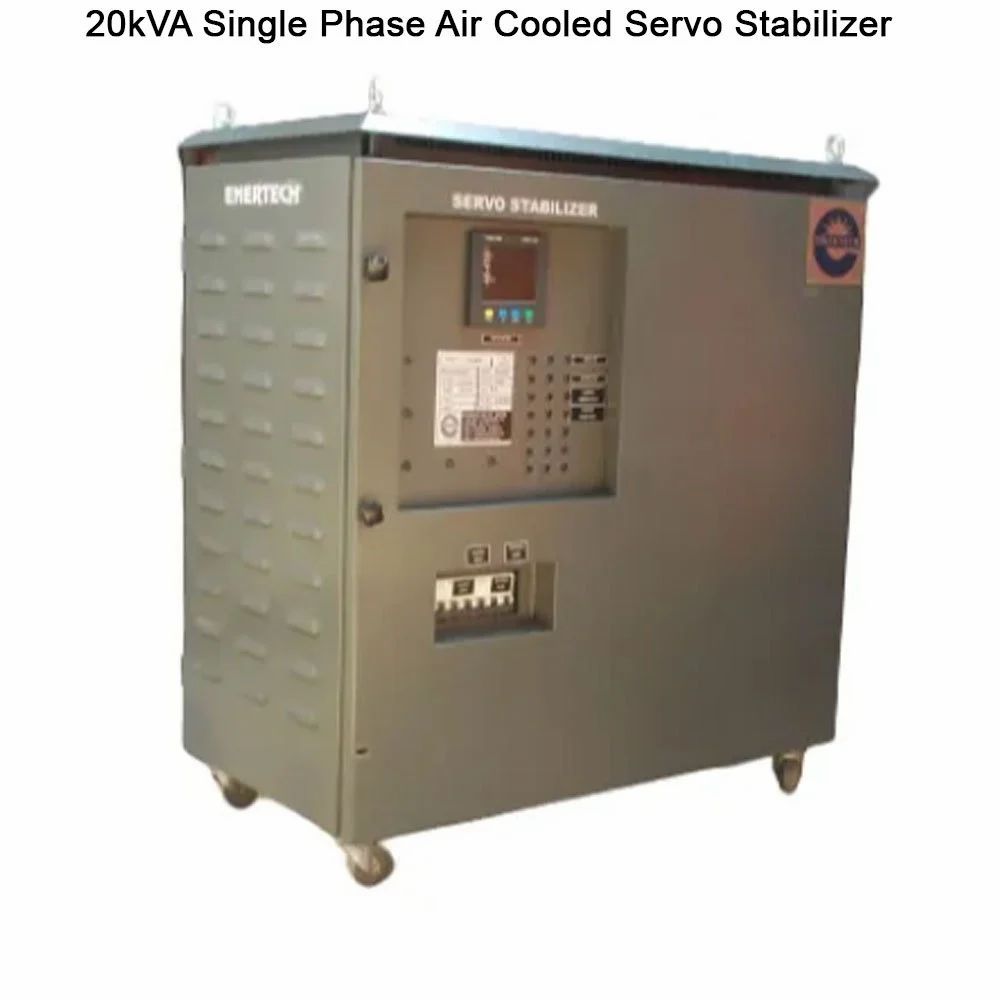 Enertech 20kVA Single Phase Air Cooled Servo Stabilizer, Capacity: 10 Kva, 170 V - 270 V
