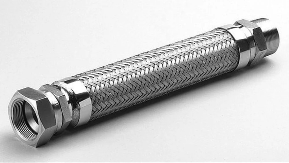 Stainless Steel Braided Hose Pipe - Color: Silver