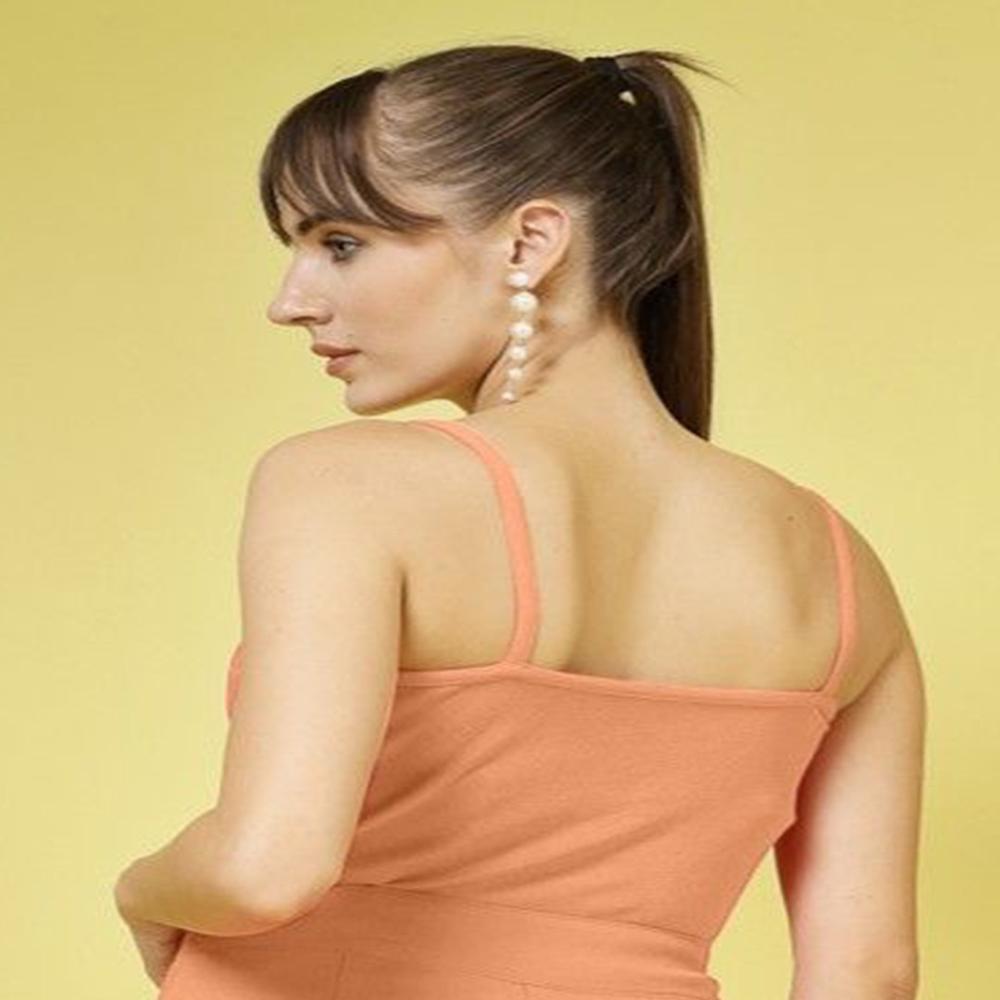Wrap Crop Top - Color: Light Orange