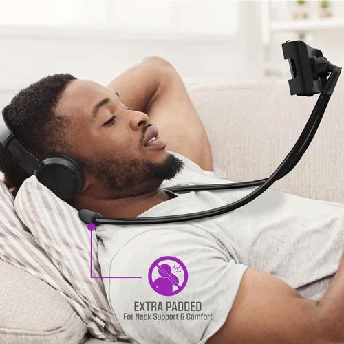 Plastic Lazyneck Mobile Holder - Color: Black