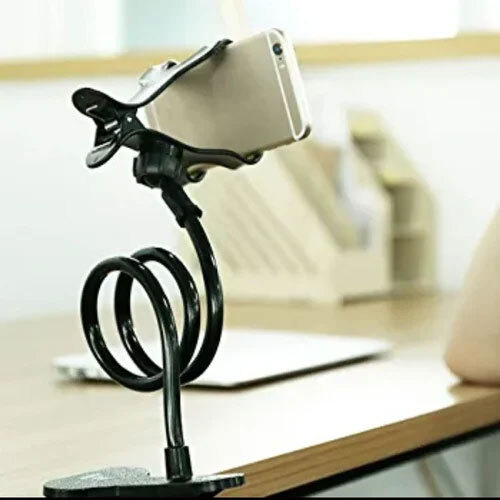 Metal Lazy Mobile Stand - Color: Black