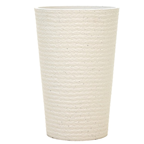 Sg-Bpt131 White Stone Cylinder Planter - Finish: Matte