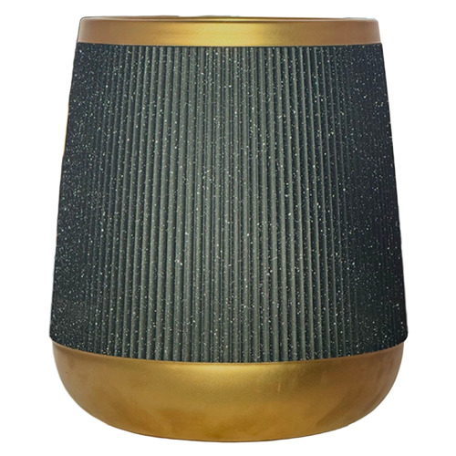 Sg-Bpt159 Golden Ring Black Planter - Dimensions: 45 Centimeter (Cm)