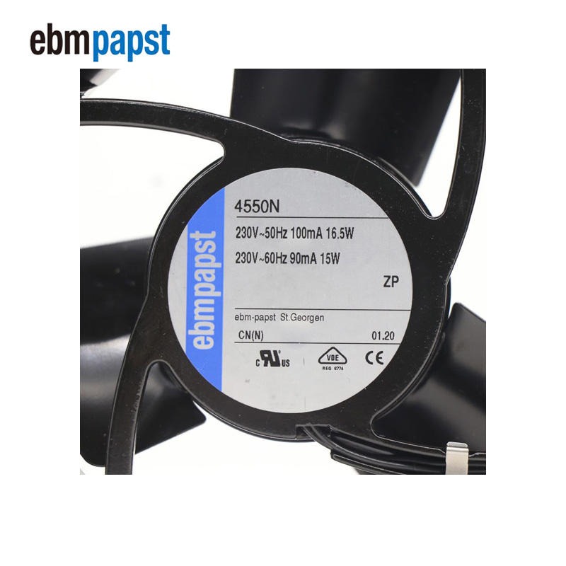ebmpapst 4550N 119 X 119 X 38mm 230V AC 145m3 / h 2550rpm 16.5W 12038 12cm Ball Bearing Axial Cooling Fan