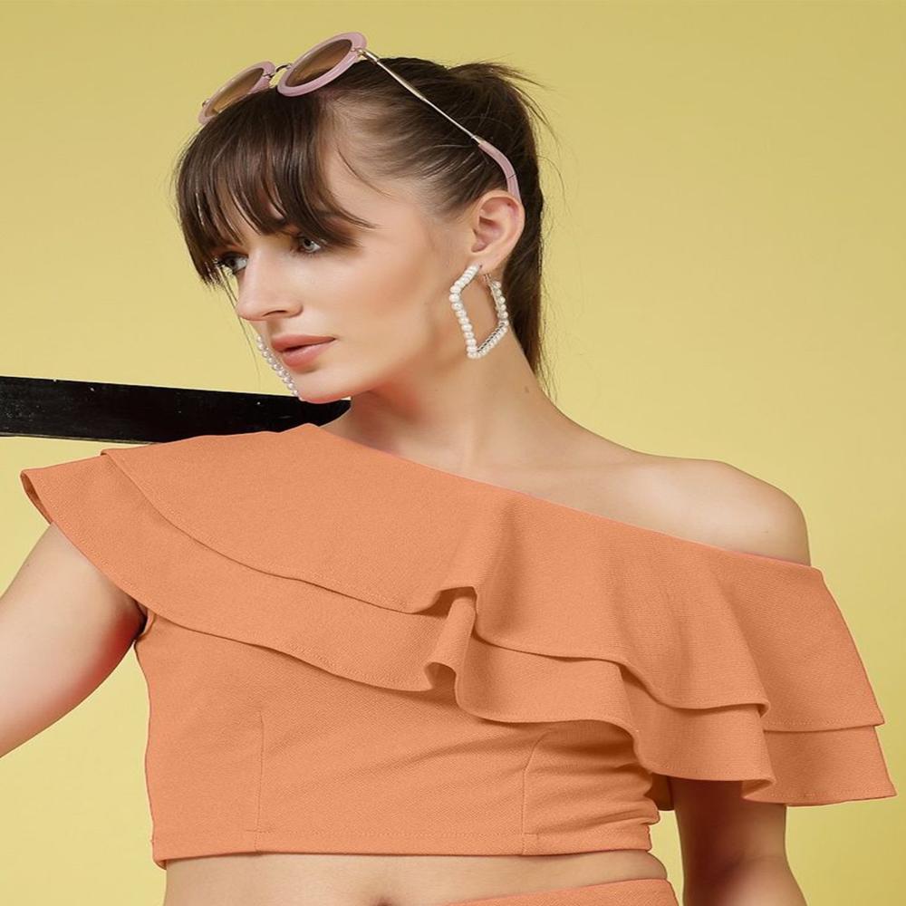 One Shoulder Sleeveless Crop