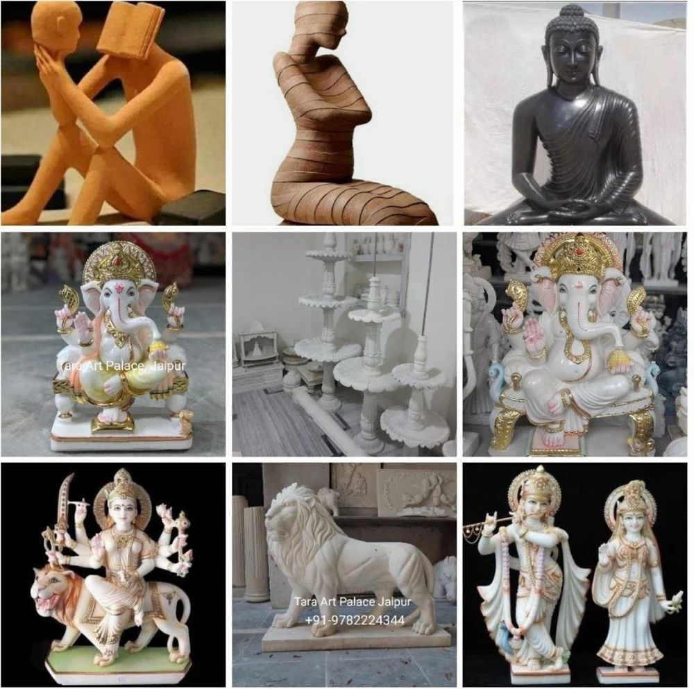 Polished Marble Krishna Statue - Color: Requirement Based