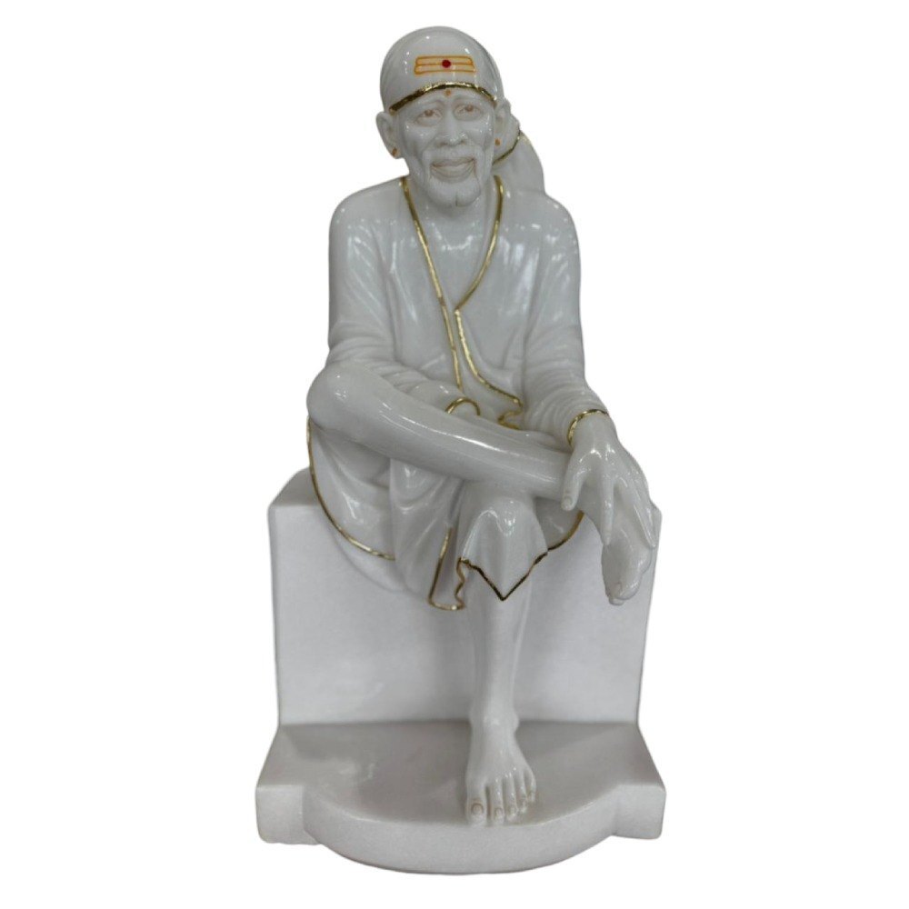 Polished Marble Lord Sai Baba Statue