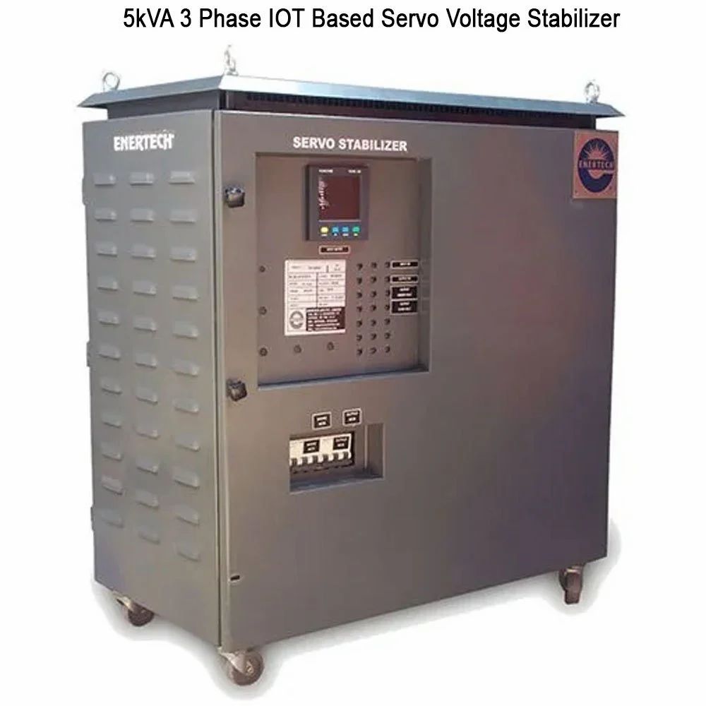 Automatic 5kVA 3 Phase IOT Based Servo Voltage Stabilizer