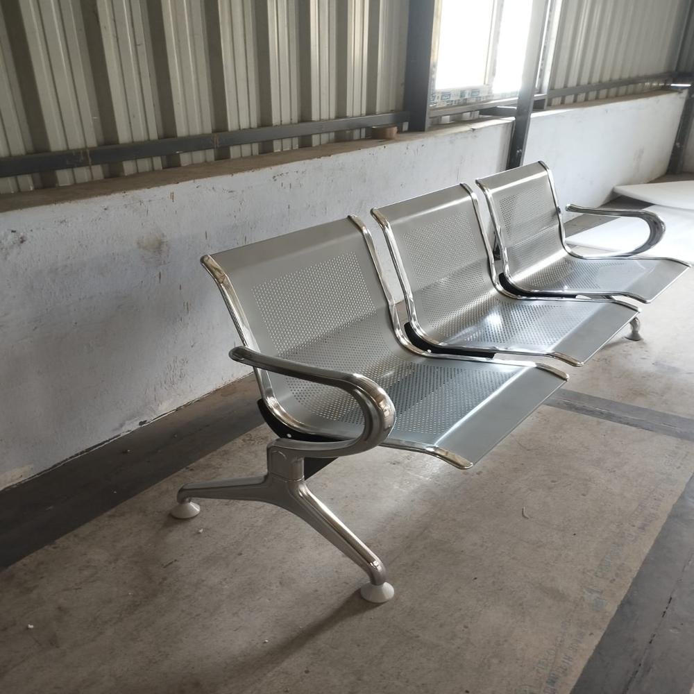 Airport Model Three Seater Waiting Chair - Color: Blue