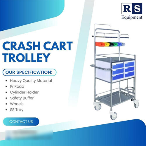 Crash Cart Trolley- SS