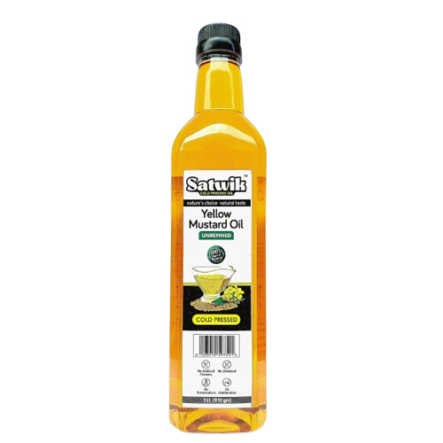 1Ltr Yellow Mustard Oil - Cultivation Type: Organic