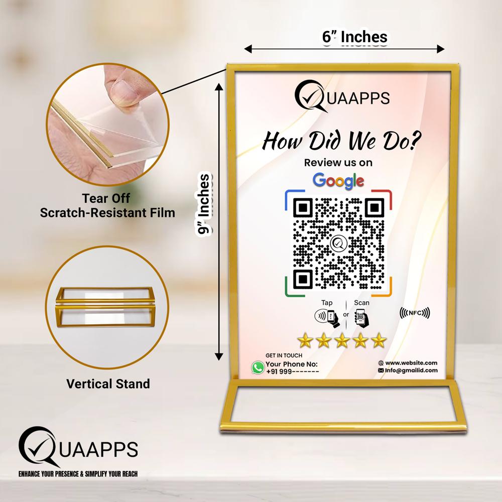 Google Review Qr Code Nfc Stand - Application: Ideal For Hotels