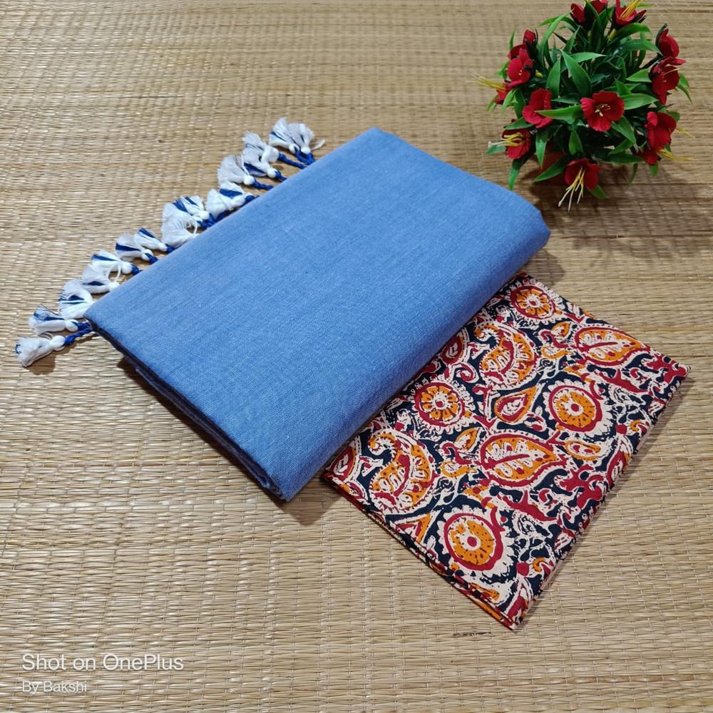 Khadi Cotton Sari - Color: Multicolour