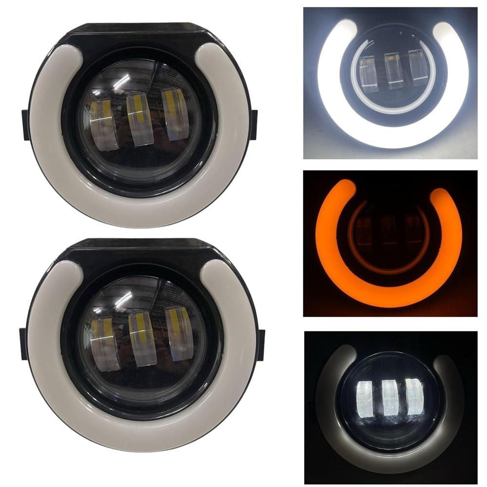 K D Fog Lamp Set for Mahindra Harley Bolero LED & DRL 2016-2020 Model Pair