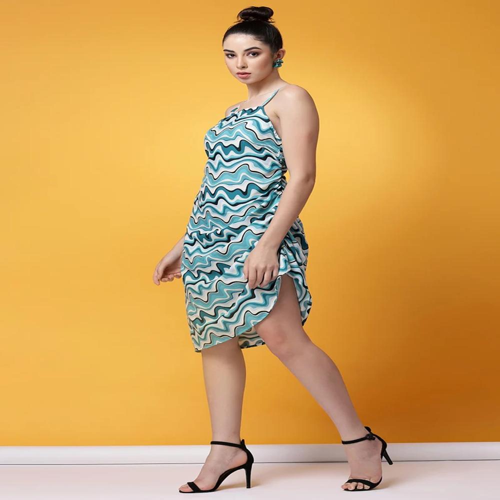 Multicolor Abstract Printed Mini Dress