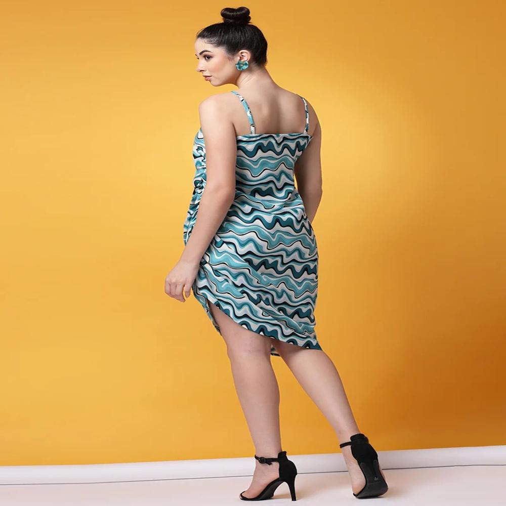 Multicolor Abstract Printed Mini Dress